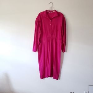 Inspired 1980s-1990s Fuschia Dress